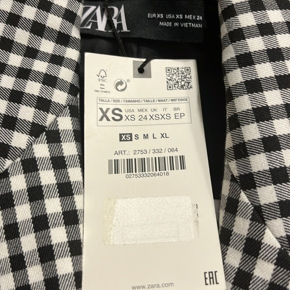 COPY - Zara NWT Houndstooth Zara Blazer New With Tag. - Picture 5 of 5